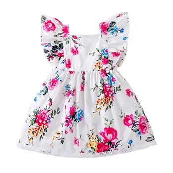

Newborn Baby Dress Summer Infant Baby Girls Sleeveless Floral Printed Dress Clothing New Children Casula Dresses 0-24m #LR2
