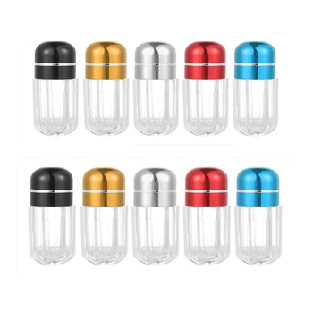 

10pcs Colorful Empty Clear Pill Case Plastic Bottle Drug Container Capsule Shell Weekly Tablet Medicine Splitters Holder Box
