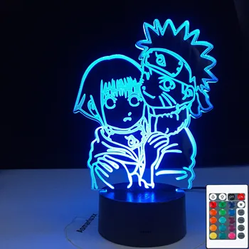 

Girls Night Light Uzumaki Naruto and Hinata Hyuga Colorful Nightlight for Dorm Study Room Decor USB LED Night Lamp Manga Gift