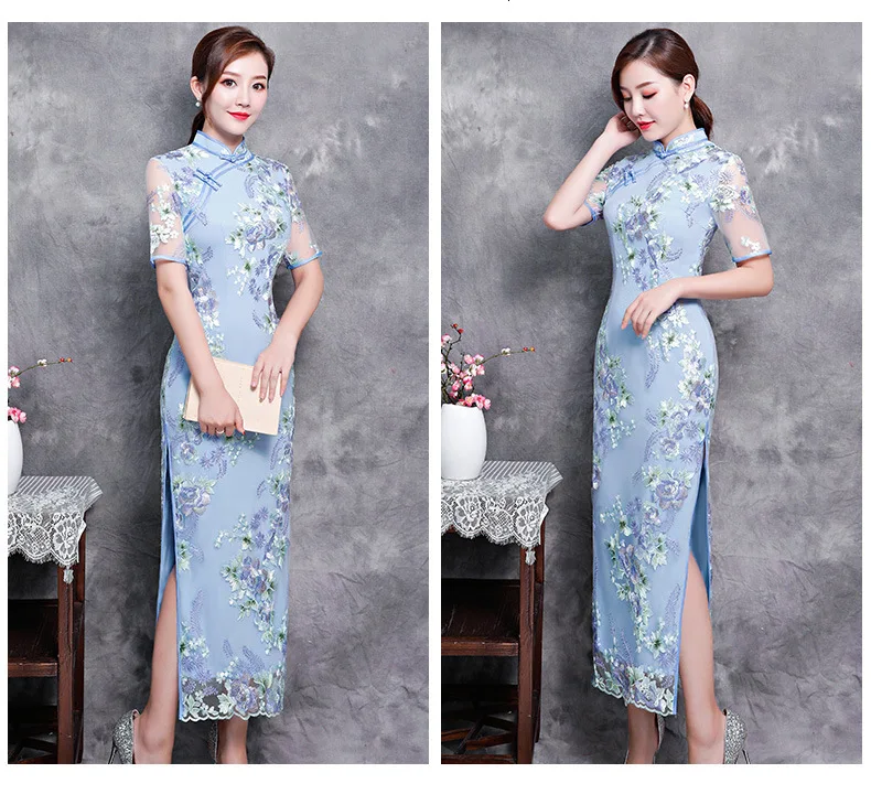 Sheng Coco Леди кружева рыбий хвост Cheongsam вышитые китайское свадебное платье Qipao Восточный Стиль Красный Русалка платья