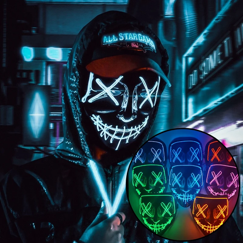 Scary Glowing Halloween Mask, Halloween Masks with Led Lights