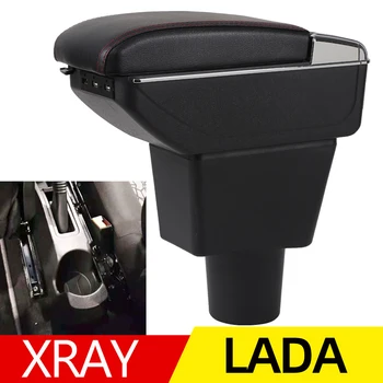 

For LADA XRAY armrest box central Store content box with cup holder ashtray Can rise with USB accessory