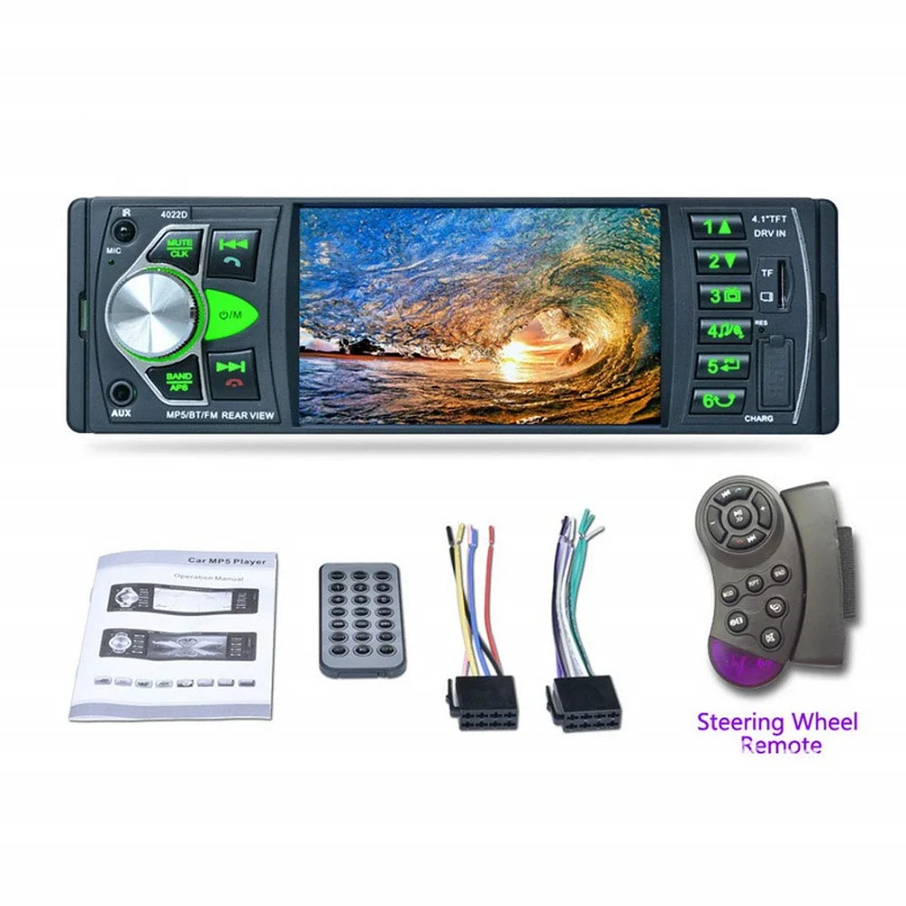  MP5 MP3 Player 1 DIN HD Dell'automobile Da 4.1 Pollici Radio Auto Audio Stereo autoradio Bluetooth 