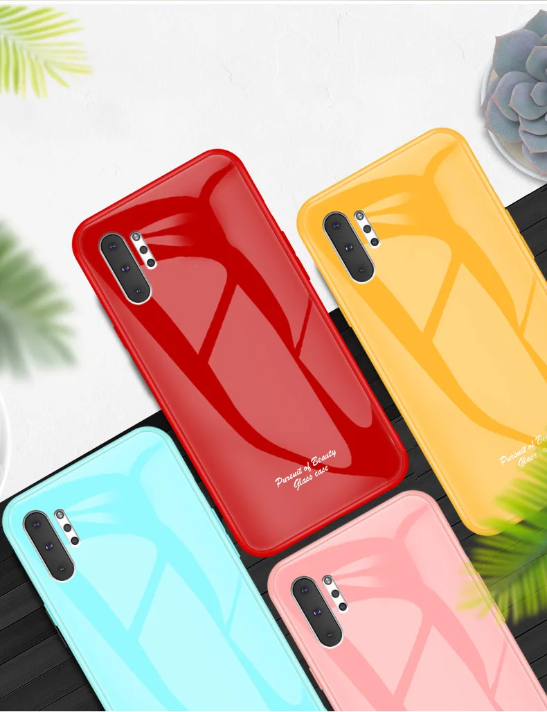Macaron стеклянный чехол для samsung Galaxy Note 10 Plus, Модный милый Противоударный задняя крышка для samsung Note10 Plus 5G чехол