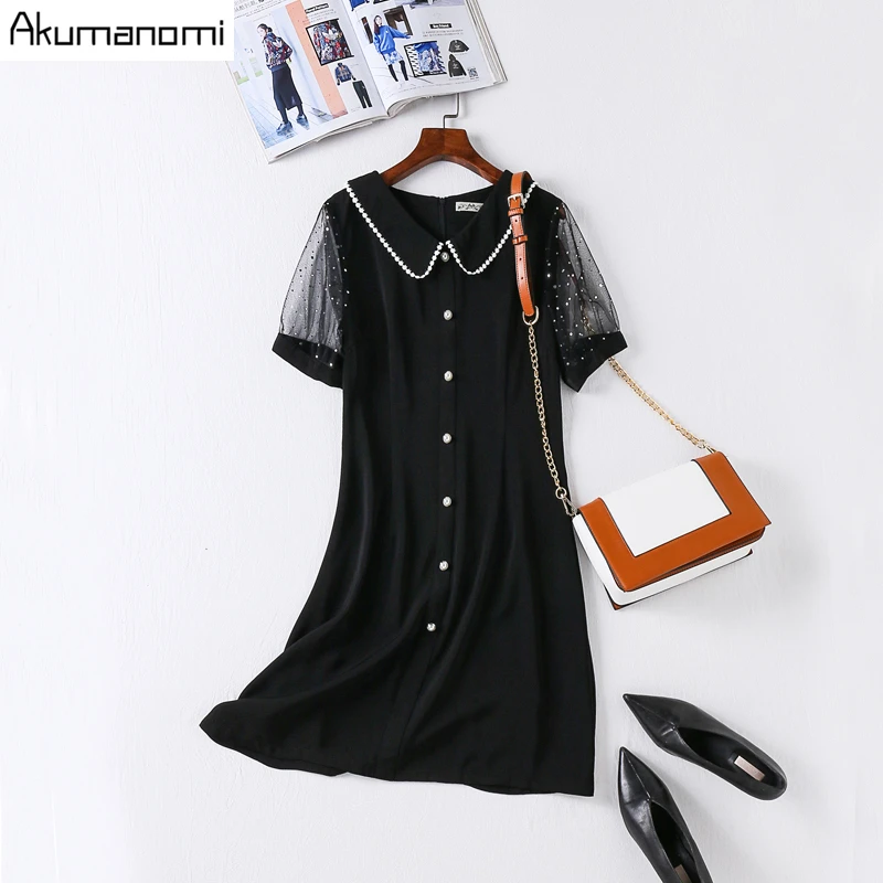 

Summer Dress Women 2019 Plus Size 5xl Turn-down Collar Short Sleeve Office Party Dress Free Shipping Vestidos Verano Robe jurk