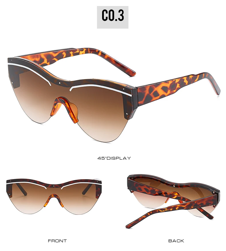 fashion vintage ladies cat eye sunglasses women one pieces sunglasses mirrored oversized lunette soleil femme