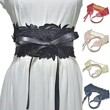 9.5cm Wide Simple All-match Waist Belt Solid Color Wide Corset Lace-ups Belt Women Lace Belt Bow Knot Buckle Waistband Hot Sale