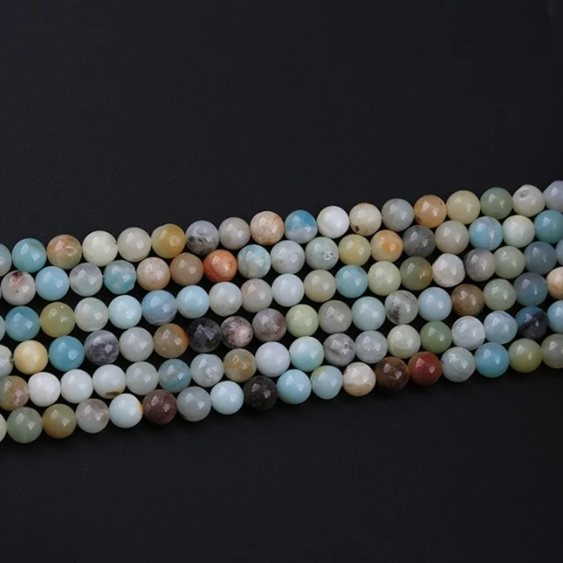 4mm 98pcs Natural Blue SandStone Bead 4/6/8/10mm Pick Size Round Loose Spacer Beads Pattern For Jewelry Making DIY Bracelet Necklace - Цвет: 4mm 98pcs