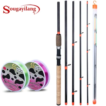 

Sougayilang 6 Section Fishing Rod 3M L M H Power Fishing Pole Carbon Fiber Rod Spinning Travel Rod Carp Fishing Tackle