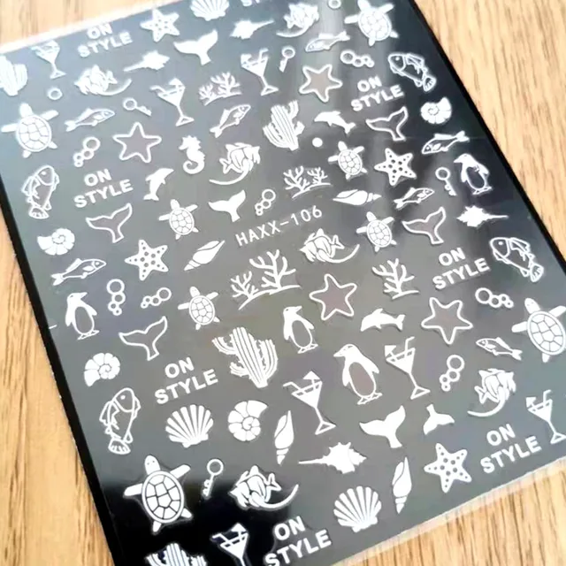 Newest MG505-02 lable design nail stickers 3d Japan Korea style nail decals self-adhesive DIY nail decoration tools HAXX 106