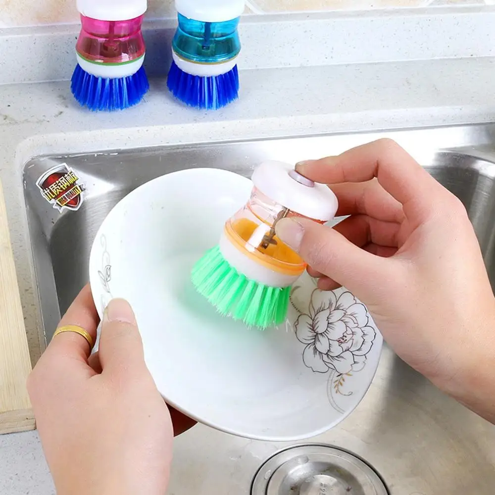 Imixlot Convenient Pot Washing Brush With Detergent Dispenser Dish Bowl Kitchen Cleaning Tools | Дом и сад