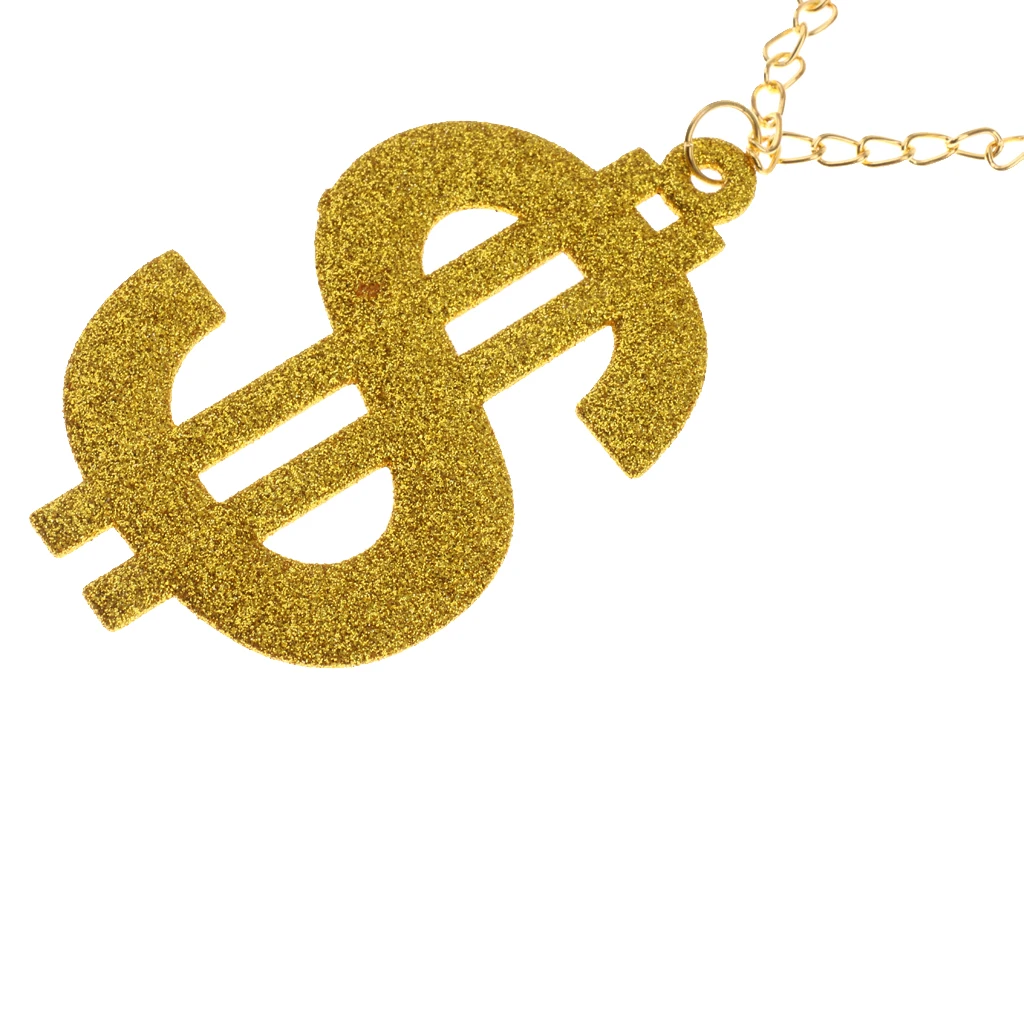 DOLLAR GANGSTER PIMP NECKLACE FANCY DRESS BIG DADDY FANCY DRESS COSTUME