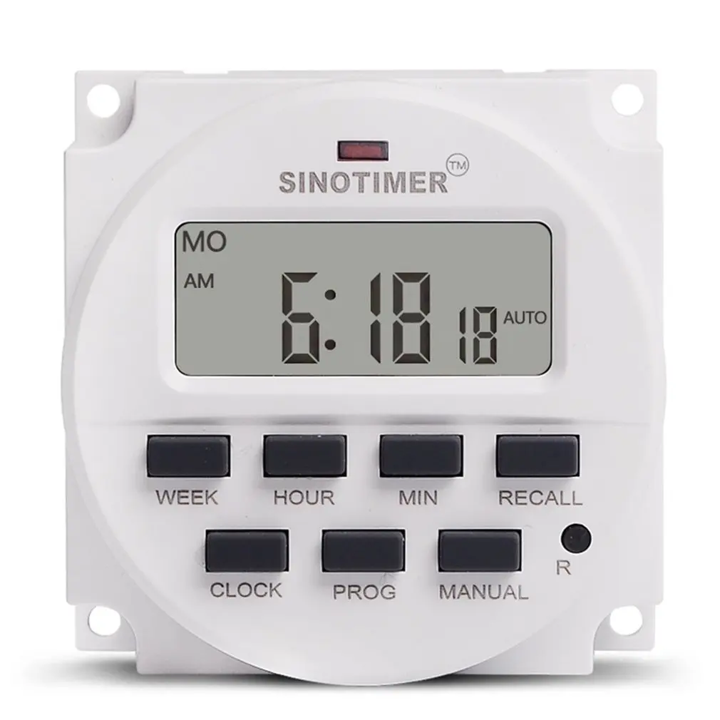 12V SINOTIMER, TM618N-2, 220 В, ЖК-цифровой программируемый таймер переменного тока с UL, реле внутри с функцией обратного отсчета времени - Color: 12V