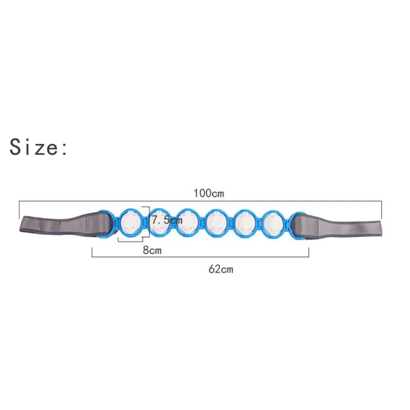 Waist Back Roller Massager New Style Manual Rolling Ball Neck Leg Sports Massage Device Fitness Slimming Strap Rope