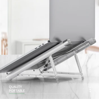 

Portable Foldable Laptop Stand Nonslip Laptop Holder with Silicone Pad Aluminium Alloy Tablet Stand Bracket For Macbook Notebook
