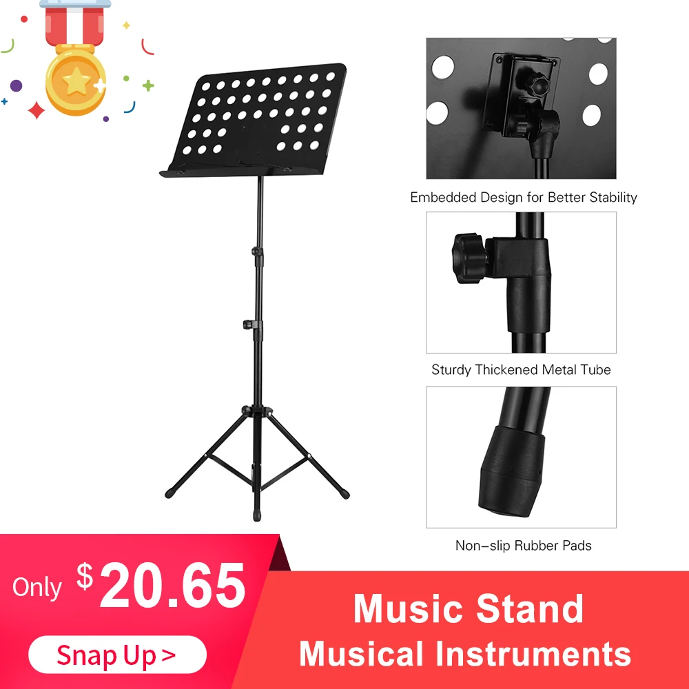 

Portable Metal Music Stand Detachable Musical Guitar Instruments for Piano Violin Guitar Sheet Music Pink