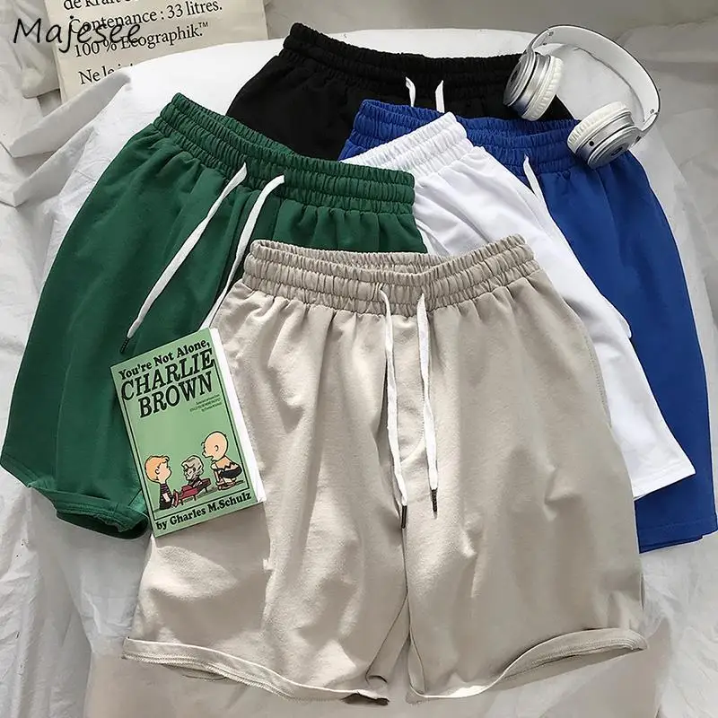 Men Casual Shorts Summer Solid Knee Length Plus Size 3XL Korean Style Chic Simple Lace-up Retro Teens All-match Breathable New Men Casual Shorts Summer Solid Knee Length Plus Size 3XL Korean Style Chic Simple Lace-up Retro Teens All-match Breathable New