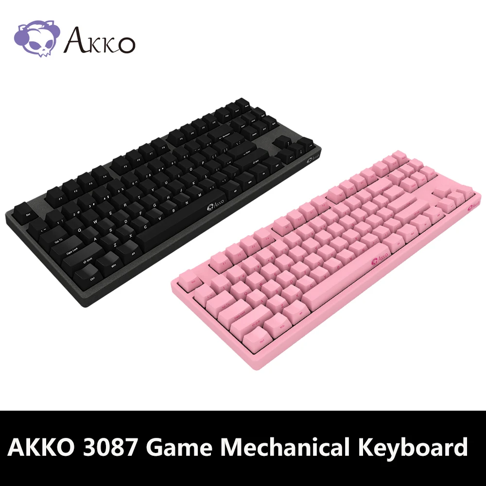 Оригинальная Механическая игровая клавиатура AKKO 3087, вишневый переключатель, с боковой резной буквой type-C, USB, Проводная компьютерная игровая клавиатура