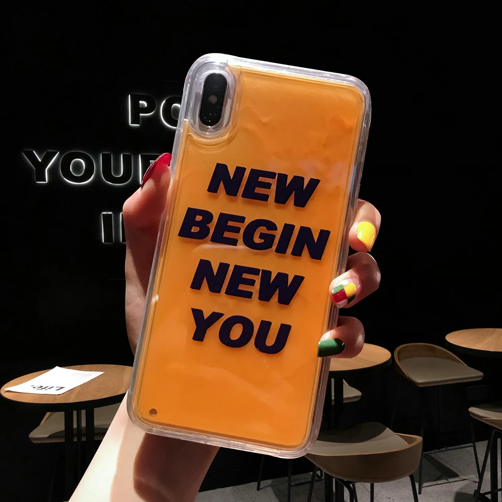 Неоновый песочный светящийся жидкий блестящий чехол для телефона Samsung GALAXY S8 S9 S10