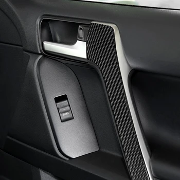 

4pcs Armrest Trim Sticker Carbon Fiber Interior Accessory Black Portable New