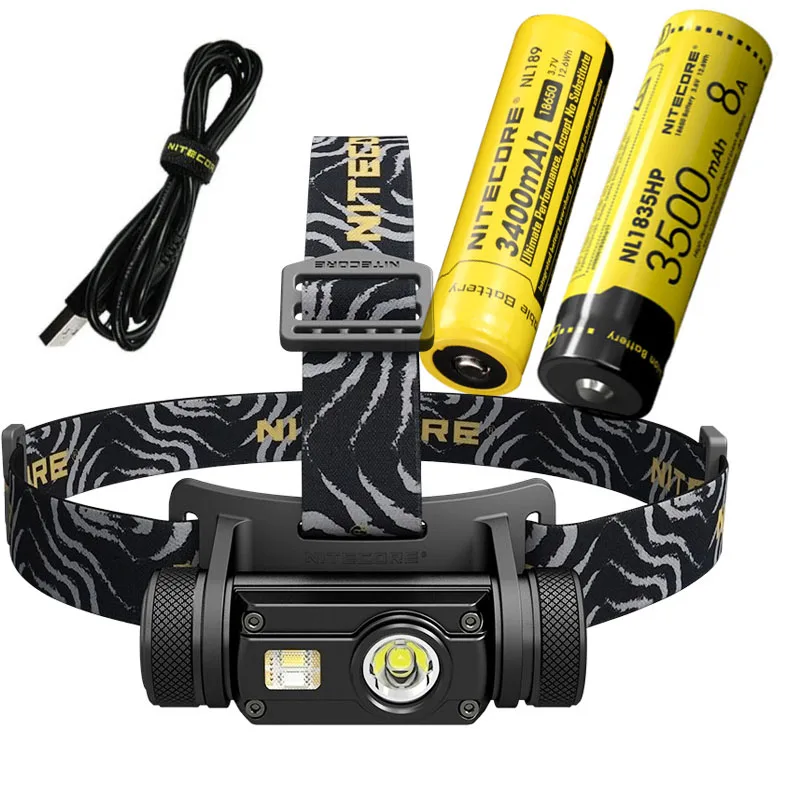 NITECORE HC65 USB Перезаряжаемый налобный фонарь CREE XM-L2 U2 max 1000 люмен дальность луча 110 м наружная фара для велосипеда