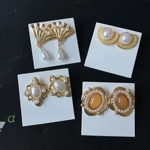 Японские Роскошные винтажные резные серьги-гвоздики в виде капель с искусственным жемчугом для женщин, ювелирные изделия ручной работы для свадебной вечеринки