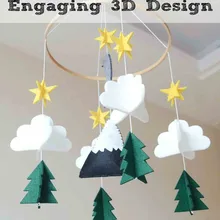 Детская кроватка для мальчиков и девочек, передвижная деревянная ночь, украшение для мобильного телефона, войлок