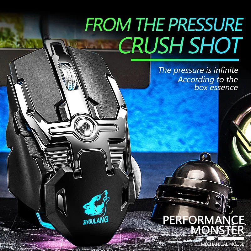 6400DPI профессиональная компьютерная игровая мышь DPI Регулируемая Rgb подсветка 8