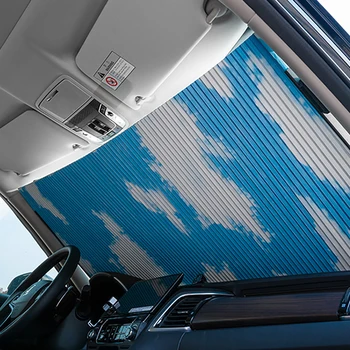 

Universal Windshield Sun Shade for Car Cellular Curtain Sun Visor Protector UV Rays Block Sunshade with 3 Suction Cups