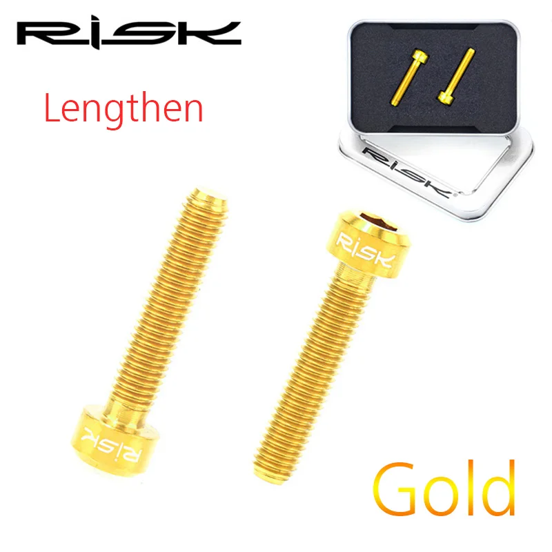 Risk M5x25mm титановый тормозной рычаг для велосипеда, фиксированные болты, удлиненный монтажный дорожный Велосипедный тормозной держатель, Длинные крепежные винты, направляющая масляная тарелка