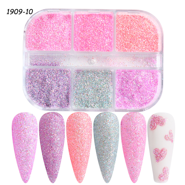 Snowflake Flake Nail Art Glitter Holographic Laser Reflective Sequins Pink White DIY Winter Decor Slice Manicure LE1909-27