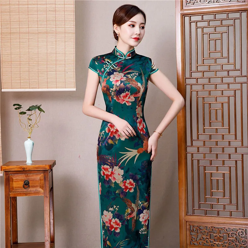 Китайское свадебное платье женское Cheongsam тонкое китайское традиционное платье женское длинное Qipao для свадебной вечеринки платье размера плюс