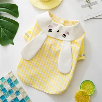 

Summer Pet Dog Clothes Spring Rubbit Ear Cute Clothes for Dogs Cotton Dog Cat Vest Shirt for Small Medium Outdoor Costumes