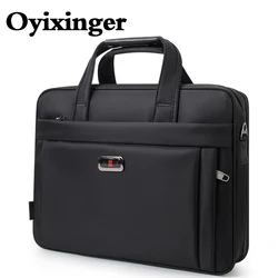 OYIXINGER 2022 Solid Man's Briefcase For Leisure Business Style Handbag Shoulder Laptop Bags 17.3 Inch Big Capacity Computer Bag