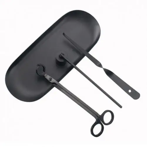 Black 4pcs 4 шт. нержавеющая сталь свеча Snuffer триммер крюк фитиль ковш ножницы, кусачки - Цвет: Black 4pcs