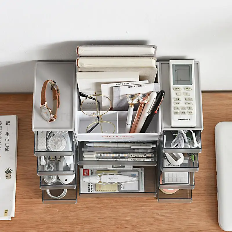 Office Desktop Receiving Box Drawer Receiving Cabinet Plastic Multi-function Small Storage Box Office Storage Frame