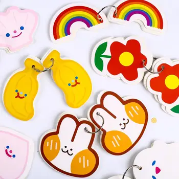 

Korean Cute Memo Pad Folding Flash Card Study Stationery Notepad Memopad Office Paper Flashcard School Supply Accessory Tab Item