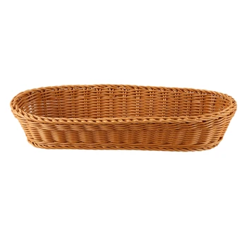 

Braided Storage Basket Bread Basket Wicker Rattan Bread Basket, Fruit Service Food Baskets, Vegetables, Bread, Cookies, Candy