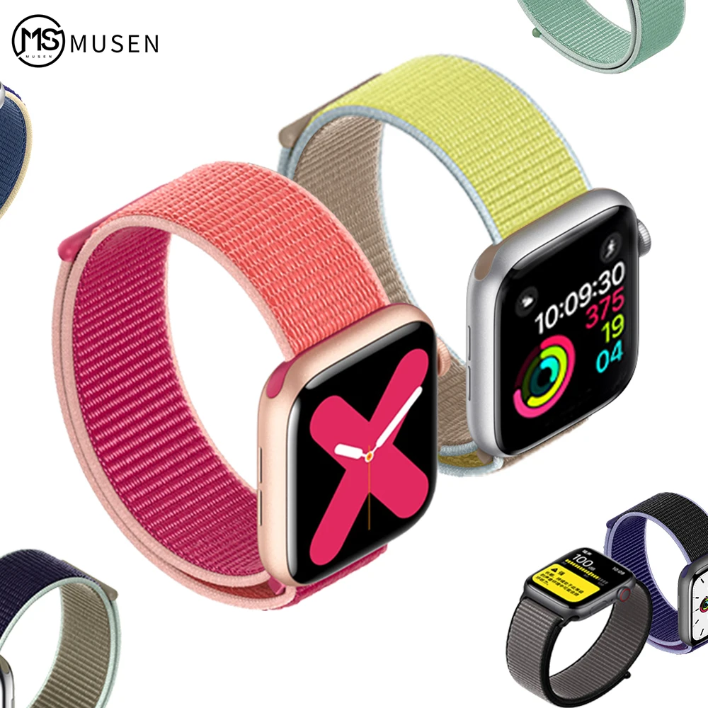 Тканый нейлоновый ремешок для часов apple Series 5 42 мм 44 38 40 спортивный браслет iwatch 4 321