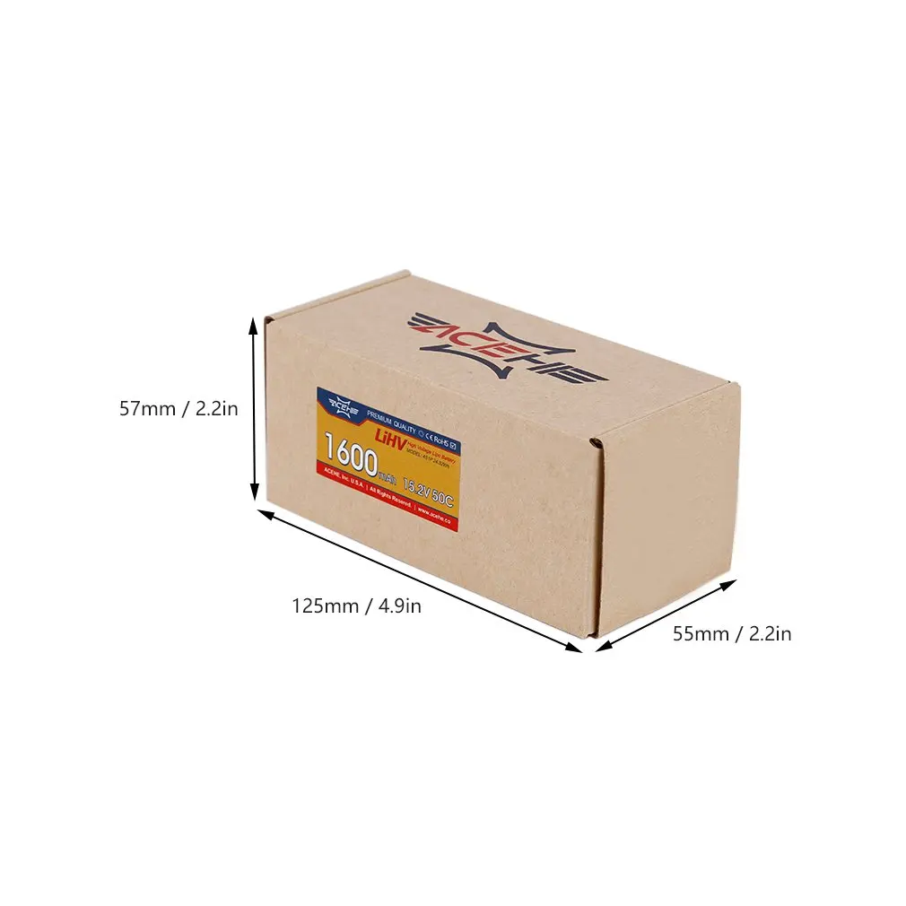 1 шт. ACEHE 15,2 V 1600mAh 50C 4S1P 24,32wh с XT60 вилкой высокого напряжения Lipo батарея