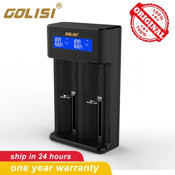 

Golisi I2 2A Smart USB Charger with Display USB Port LCD Screen For Li-ion/Ni-mh/Ni-cd Battery 2Slots