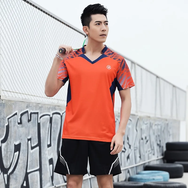 Man 1 set Новые футболки для бадминтона для мужчин/женщин, настольные теннисные майки, спортивные футболки для бега, спортивные топы для фитнеса A131 - Цвет: Man 1 set