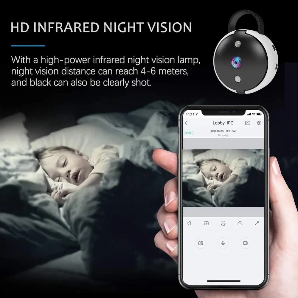 Мини WiFi камера беспроводная камера безопасности Мини Портативная Wi-Fi камера HD 1080P тайная секретная камеры для нянь монитор видеомагнитофон