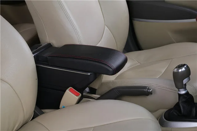Для Citroen C1 подлокотник коробка центральный магазин интерьер подлокотник хранения автомобиля-Стайлинг Аксессуары с подстаканником пепельница продукты USB - Цвет: B1 style blac