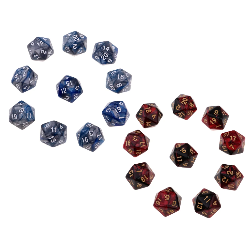 20 шт. многогранные игральные кости ролевые игры D20 кости для D& D Подземелья и Драконы игра 20-Die Dice серия Кубиков НАБОР