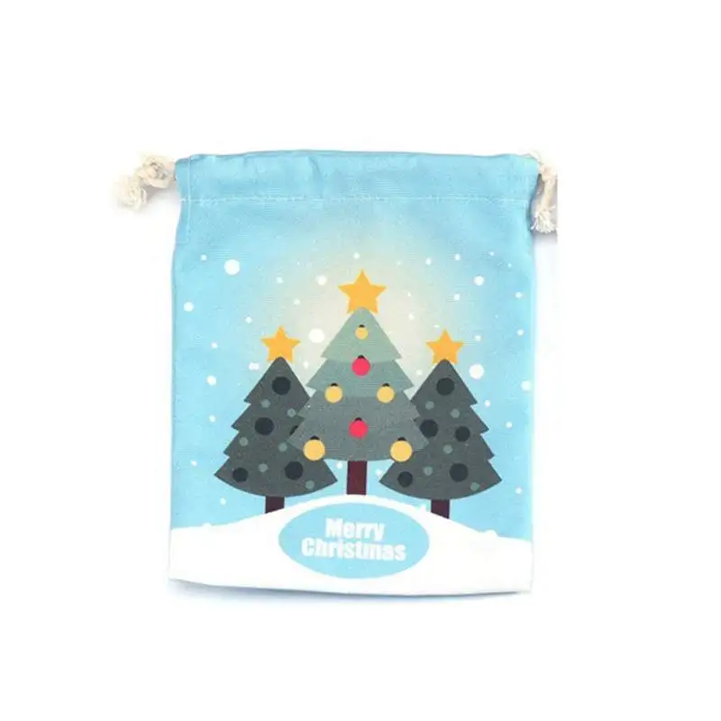 Рождественские подарочные сумки на шнурке, конфетные сумки с рисунком Санта-снеговика, рождественские мешки для детей, взрослых, праздничные подарки - Цвет: A1