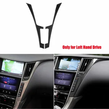 

Fit For Infiniti Q50 Q60 14-19 Carbon Fiber Interior Console CD Panel Frame Trim