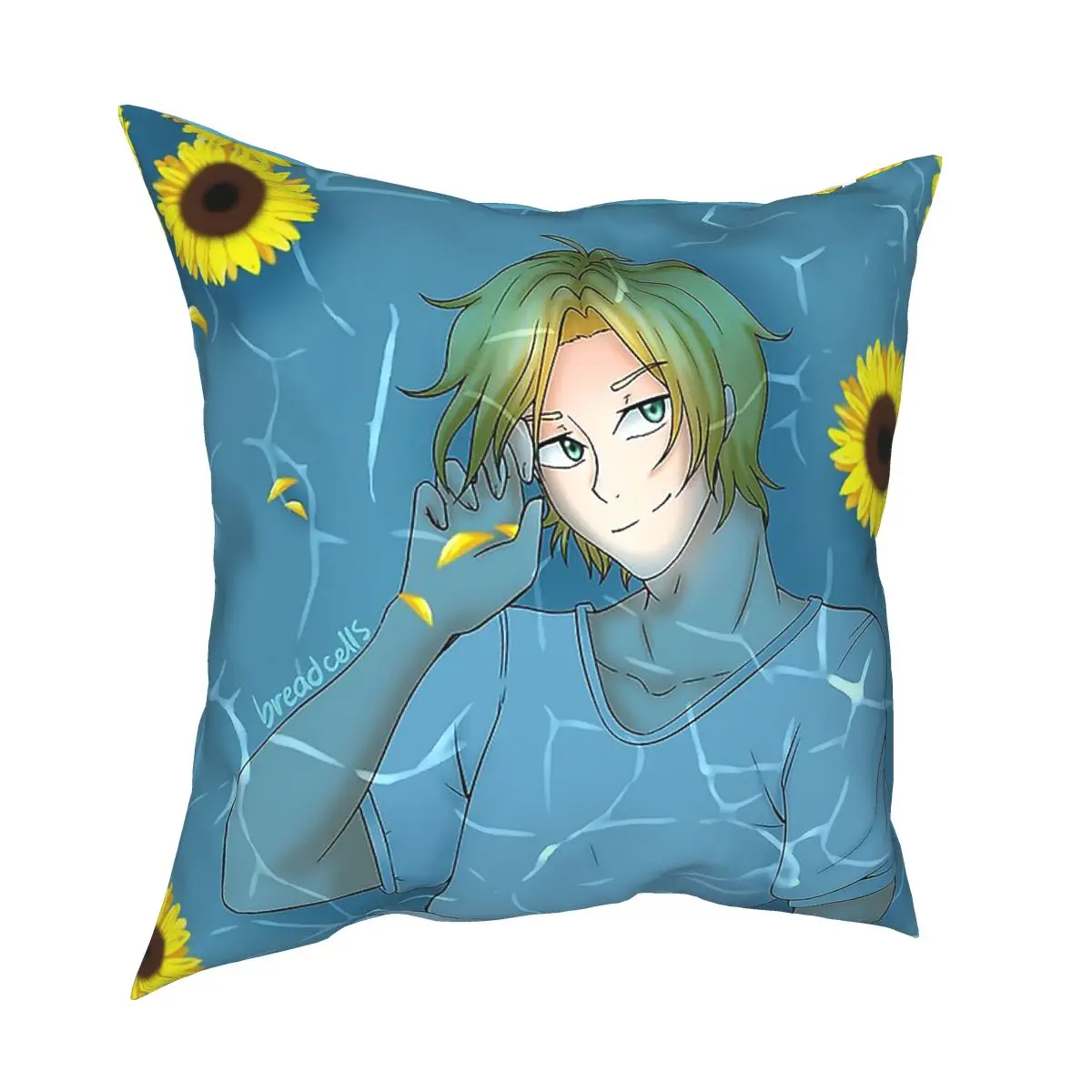 

Banana Fish Ash Birthday Sunflower Pillowcase Printing Polyester Cushion Cover Decorations Throw Pillow Case Cover Home 40*40cm