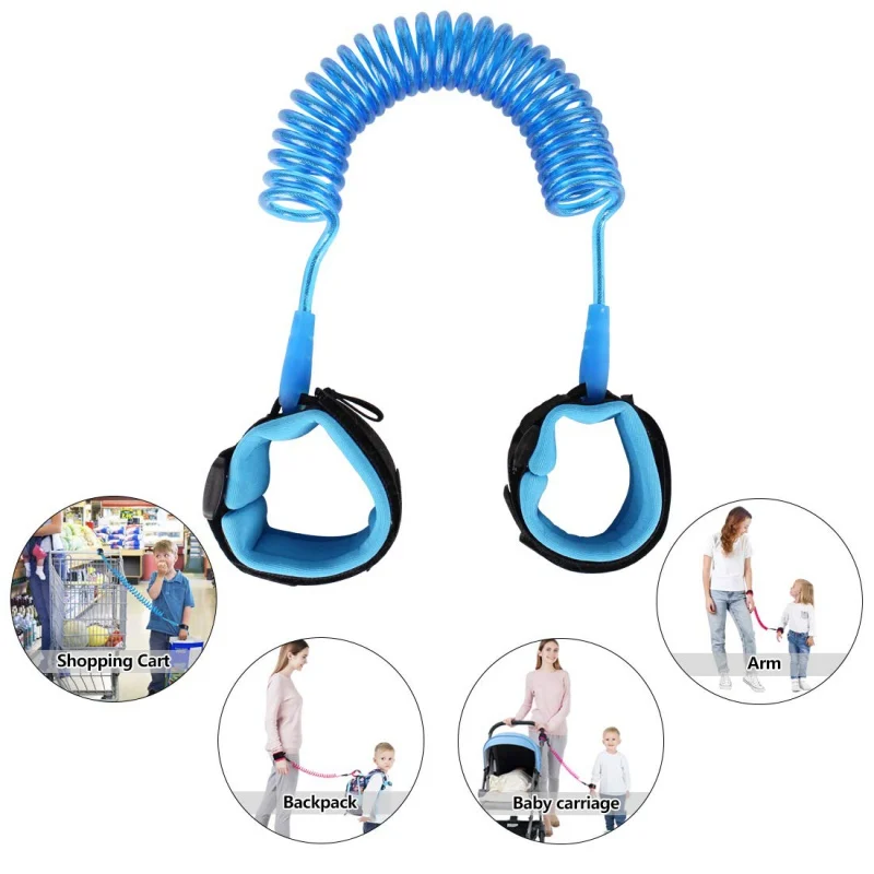 Child Safety Harness Portable Anti Lost Wrist Link Child Outdoor Safety Nylon Clasp Wristband Leash For Toddlers Babies& Kids