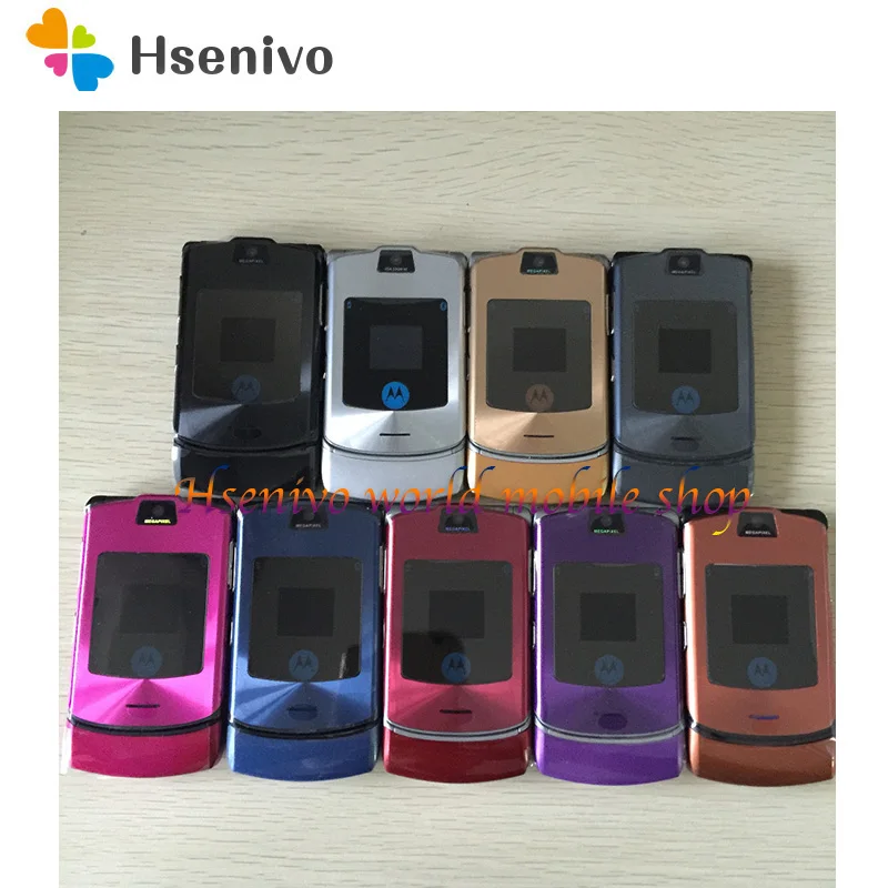 Free shipping Razr V3i 100% Original Cheap Unlocked GSM mobile phone have Russian keyboard one year warranty + Free Gifts